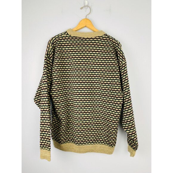 Vintage Jantzen Classics Size XL Men's Geometric Pattern Crewneck Sweater, 90s - Picture 2 of 9